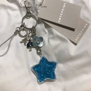 NWT Anteprima Bag Charm Keychain - Glitter Star